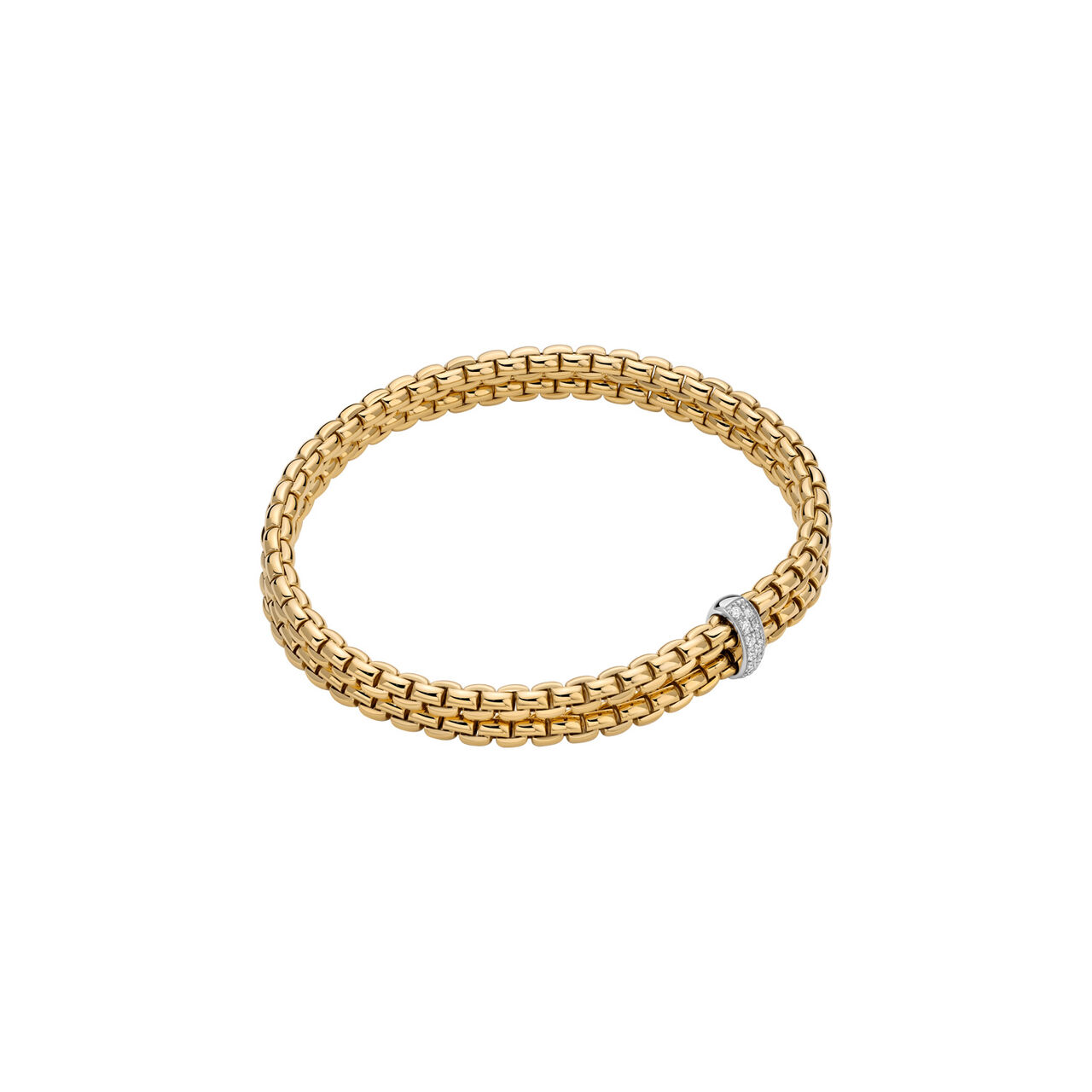 FOPE Eka Tiny Flex'it Yellow Gold and Diamond Double Bracelet image number 0